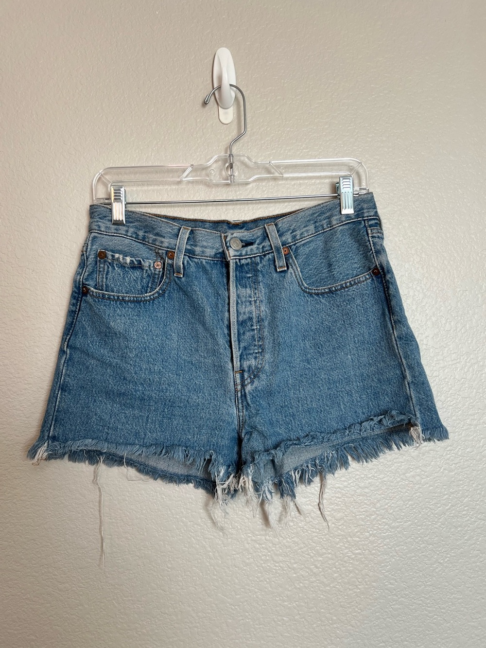 Levi's 501 Cutoff Shorts Womens Light Wash High Rise Denim NWOT | Size 27